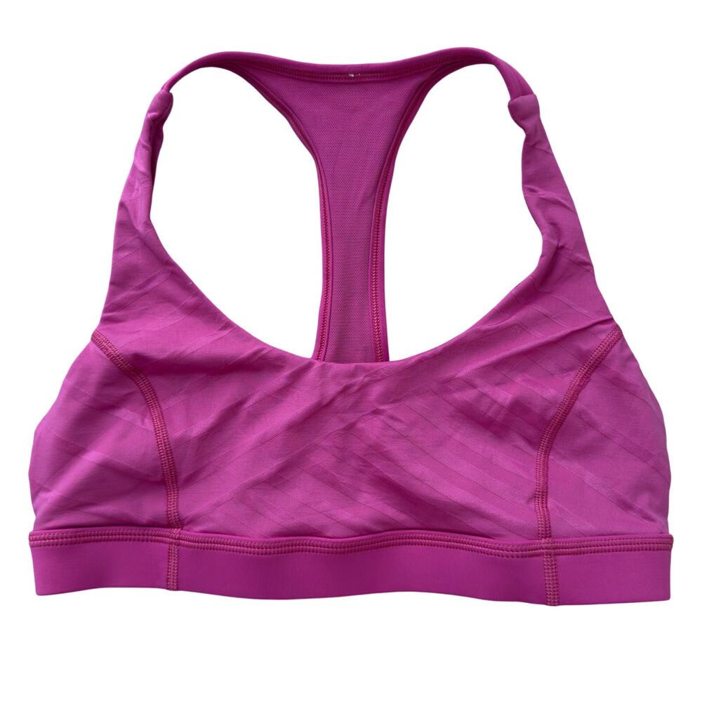 Lululemon Pink Racerback Sports Bra Size 4 Medium Support Yoga Gym